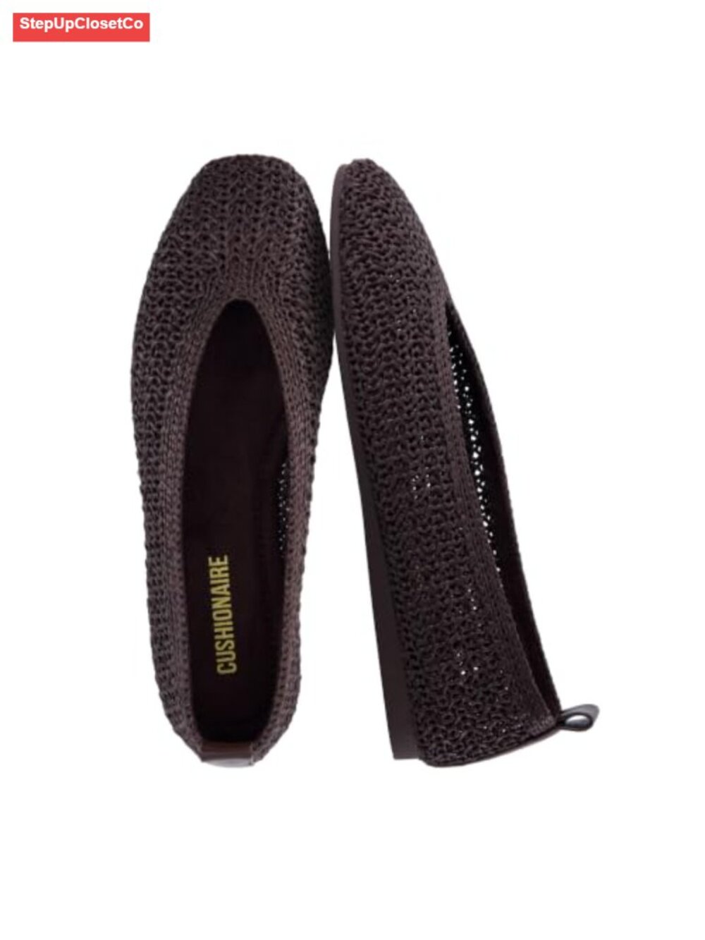 Cushionaire Gilt Woven Ballet Flats Women's Lightweight Knit Shoes Comfortable